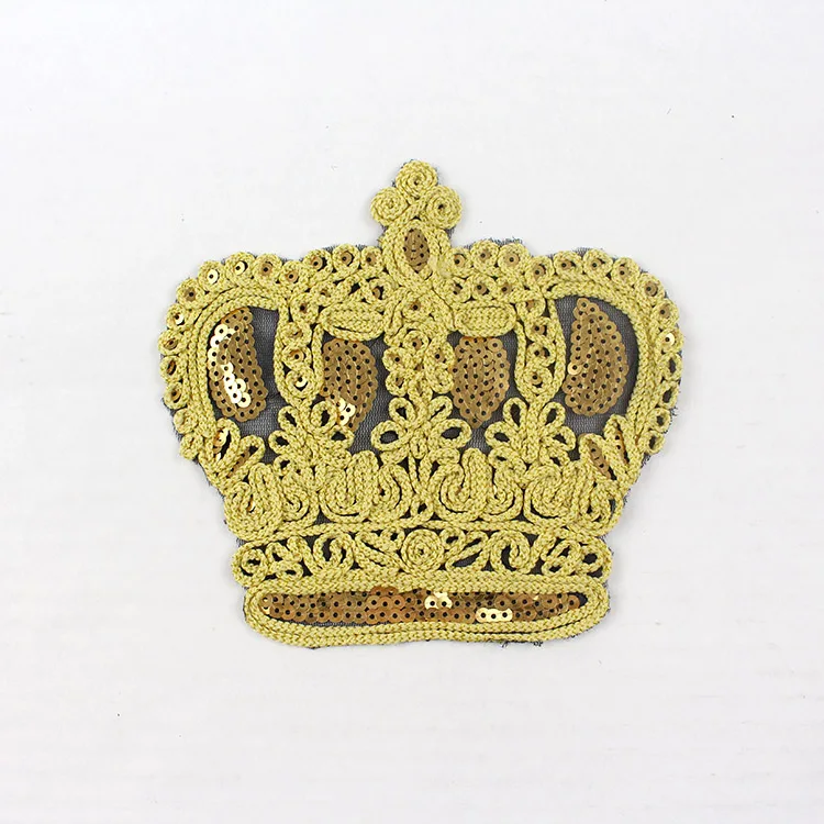 Аксессуары для одежды патч с золотой короной ремонтная веревка вышитая нашивка
