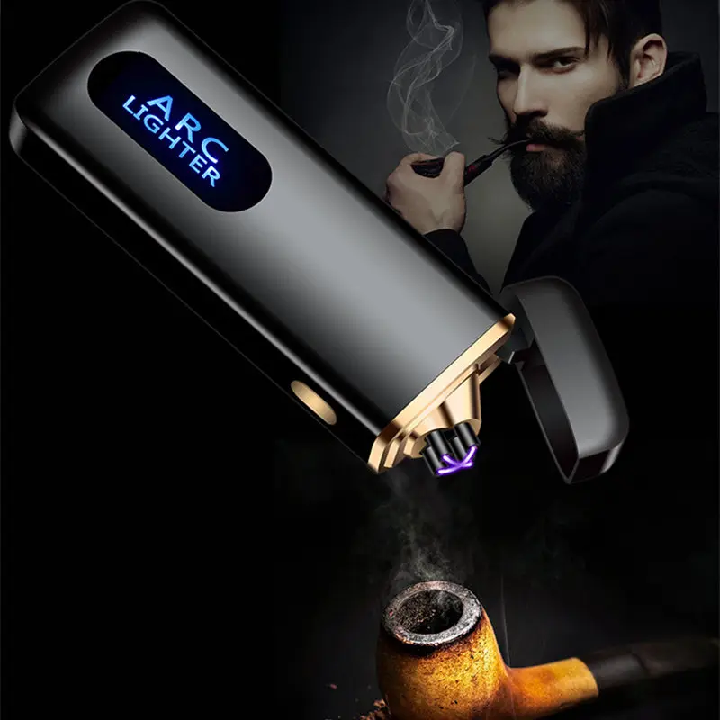 1 шт. Индукционная металлическая USB зажигалка с датчиком отпечатков пальцев