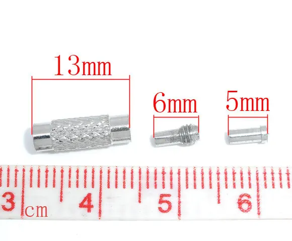 Серьги Чокеры серебристого цвета с винтовыми наконечниками 30 комплектов 1 мм|diy