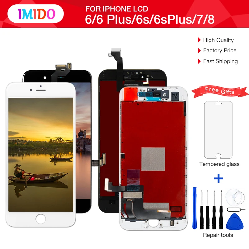 

1Pcs Pantalla Screen For iPhone 6 LCD Display For iPhone LCD 6S 7 8 OEM Screen 3D Touch AAA Assembly Black White With Free Gifts