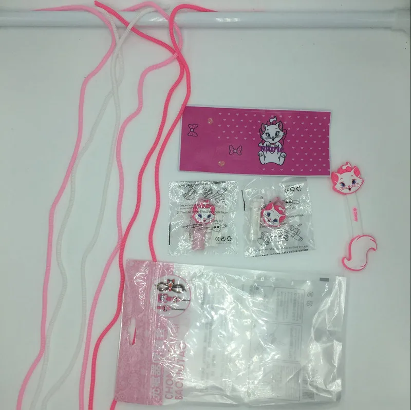 Хорошие подарки милый мультяшный USB кабель набор протекторов для наушников с