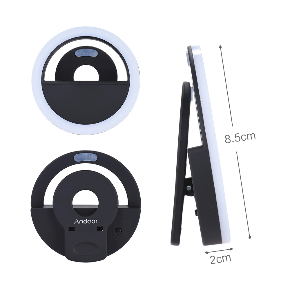 Andoer LED селфи кольцо свет портативный мини клип-на заполняющий со встроенным