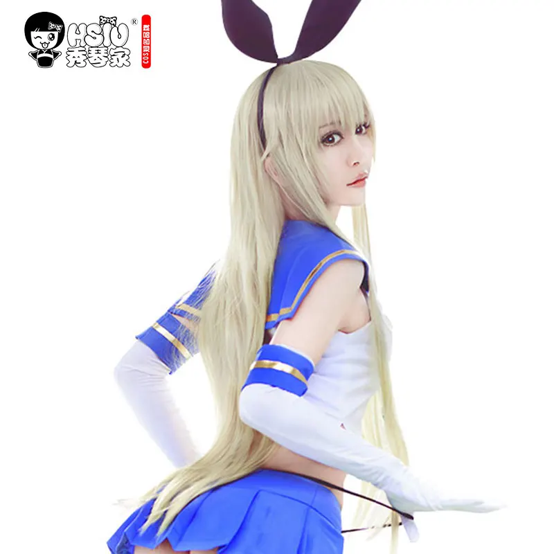 Парик для косплея HSIU Shimakaze Kantai Collection парики костюмы на Хэллоуин бесплатная
