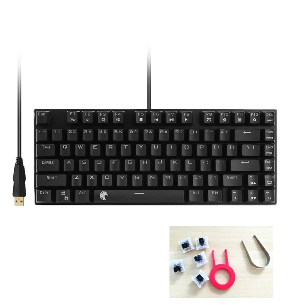 Механическая клавиатура TKL линейные черные переключатели 81 клавиша RGB