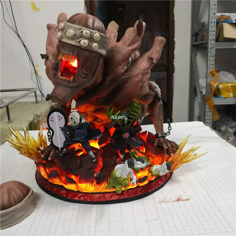 1" Статуя Наруто Uchiha Obito бюст Zetsu Полный Портрет с светодиодный светильник GK фигурка Коллекционная модель игрушки 35 см B1305