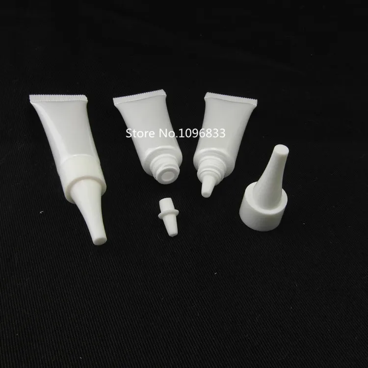 Белая пустая косметическая упаковка 100 шт./лот 5 мл пластиковая мягкая трубка для
