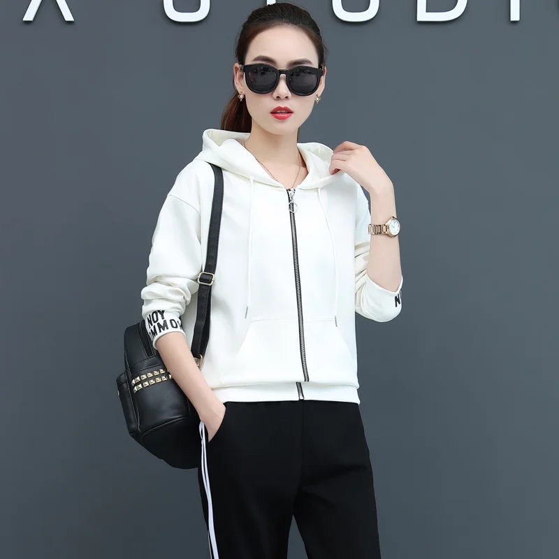 Спортивный костюм женские осенние Модный комплект из 2 предметов свободный