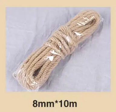 8mm 10 м натуральные гессийские сплетенная из джутовых нитей 4/6/8/10/12 мм лента из мешковины для DIY рустикальная Свадьба для рождественской вечеринки украшения аксессуары - Цвет: 8mm