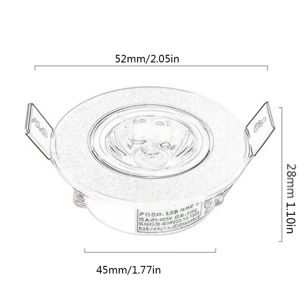 Светодиодный небольшой прожектор 1 Вт витрина миниподсветка для шкафа отверстие