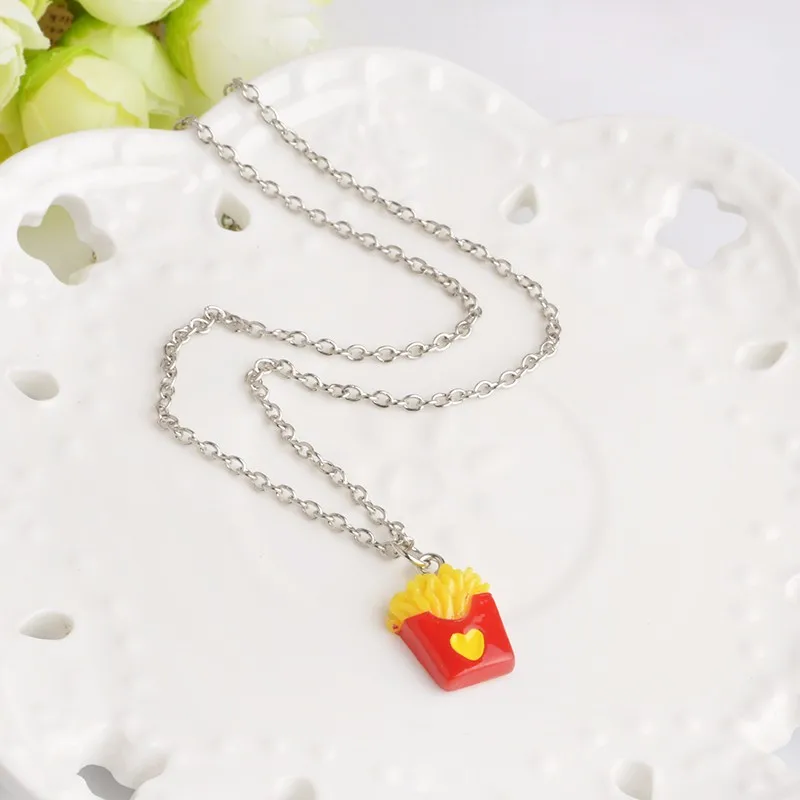 Продажа набора персонализированных подвесных ювелирных изделий в форме еды фри