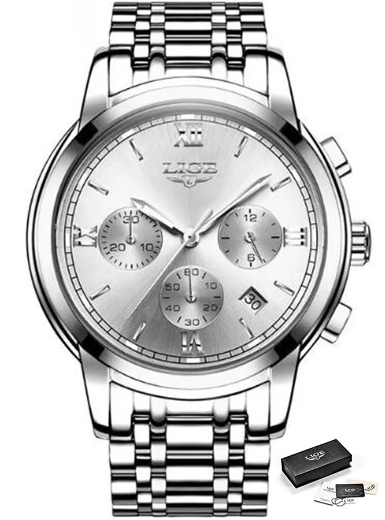 Silver white S LIGE, новинка, розовое золото, женские часы, Бизнес Кварцевые часы, женские, Топ бренд, роскошные женские наручные часы, женские часы, Relogio Feminin - Цвет: Silver white S