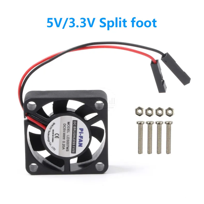 5V 3.3V Вентилятор Raspberry Pi Регулируемый 5 в 0.2A 2Pin Бесщеточный Охлаждающий вентилятор для NESPi чехол для Raspberry Pi 3 Model B+ Plus/3/2/B - Цвет: 5V 3.3V