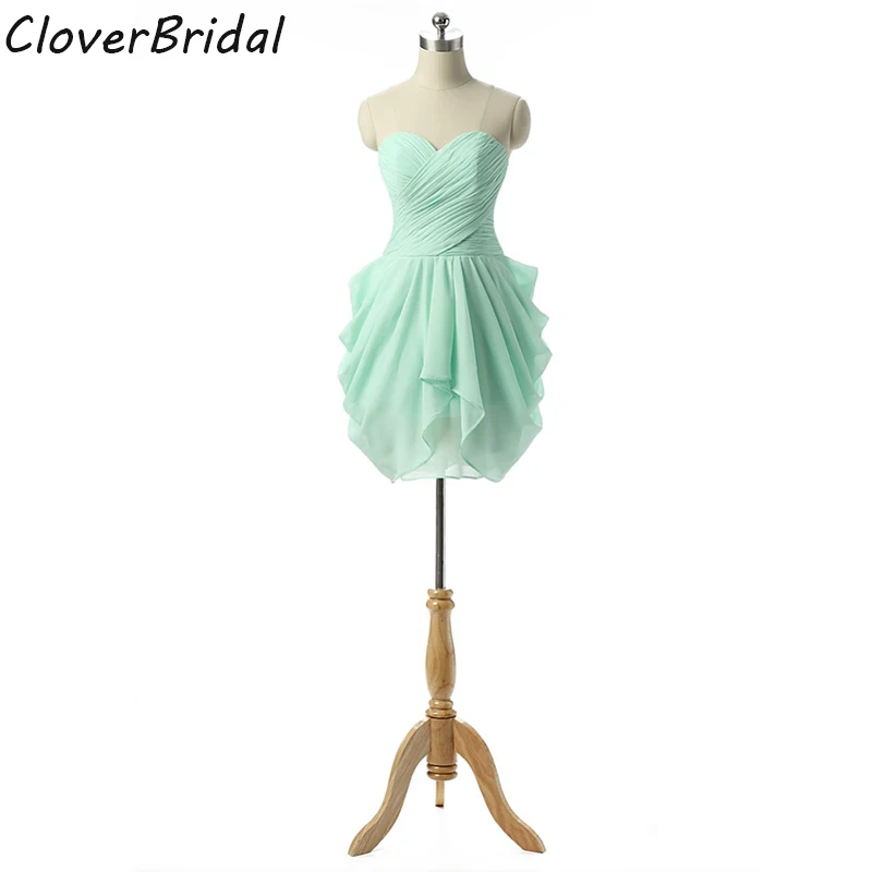 Милое шифоновое платье barato verde vestidos de fiesta cortos elegantes 2015 реальные фотографии готовы