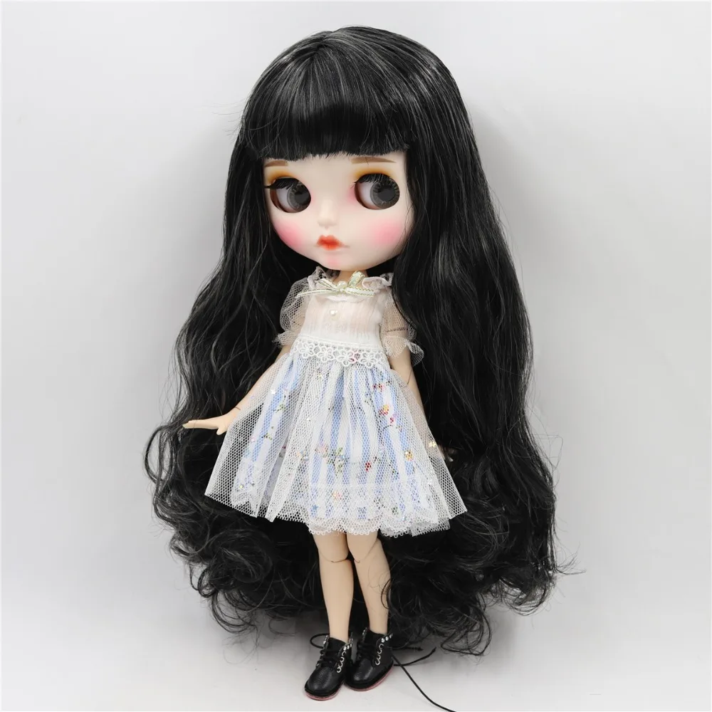 Ледяная 1/6 bjd фабрика blyth кукла с гибкими суставами бледный блонд смешанный белый волос BL136/340 30 см, супер черная кожа или загара кожи