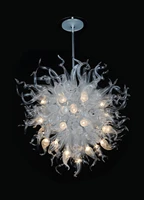 luxury chandelier lighting hand blown glass led chandelier silver ceiling custom color and size