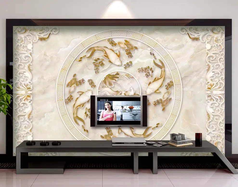 Домашний декор настенные 3d обои Настенные для ТВ-фона мраморные