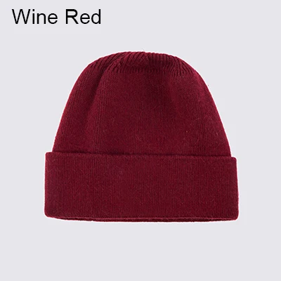 Wine Red Ralferty, высококачественные вязаные шапки с кроликом для женщин, зимняя теплая одноцветная шапка, женская шапка Skully Beanies, белая Лыжная шапка для женщин - Цвет: Wine Red