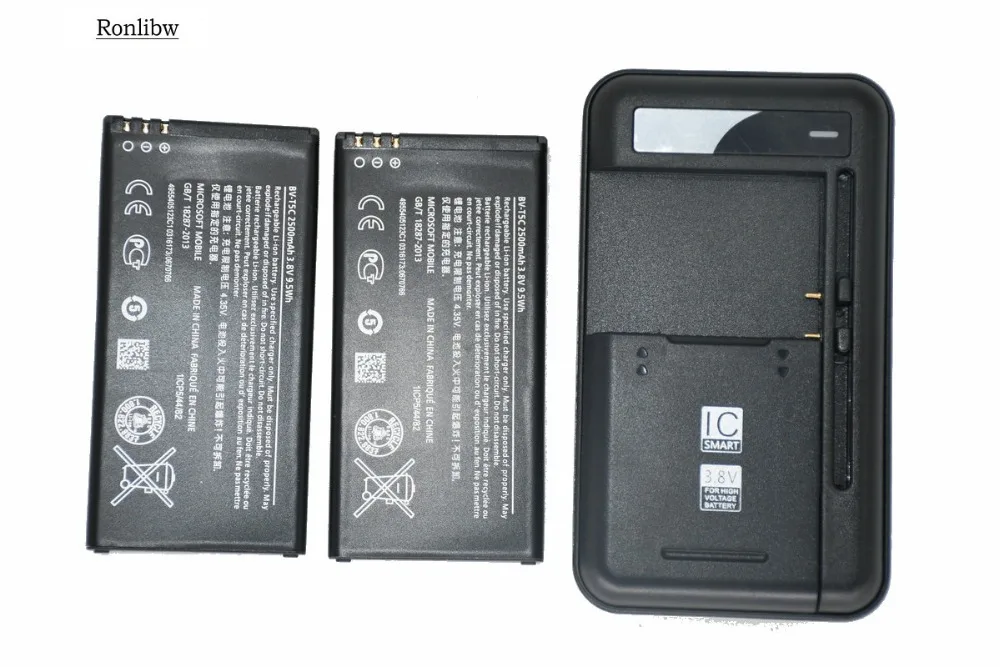 Ronlibw 2 шт. 2500 мАч 9.5Wh BV T5C/BV T5C BVT5C запасная батарея + зарядное устройство для Nokia Microsoft