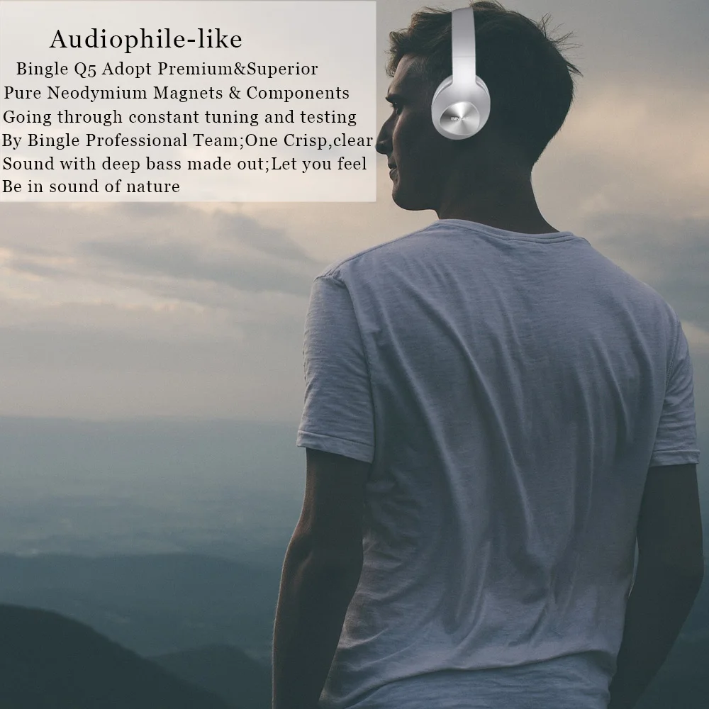 Bluetooth наушники Bingle Q5 складные с шумоподавлением и микрофоном|Наушники гарнитуры|