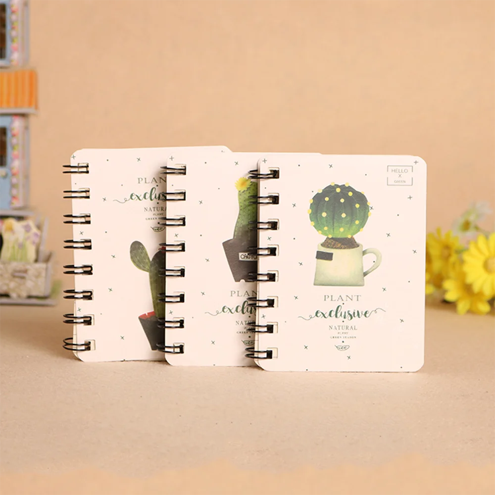 Cute Cactus Spiral Notebook Daily MemoPad Papeleria Weekly Planner Diary Agenda Organizer Office School Stationery Gift|Записные