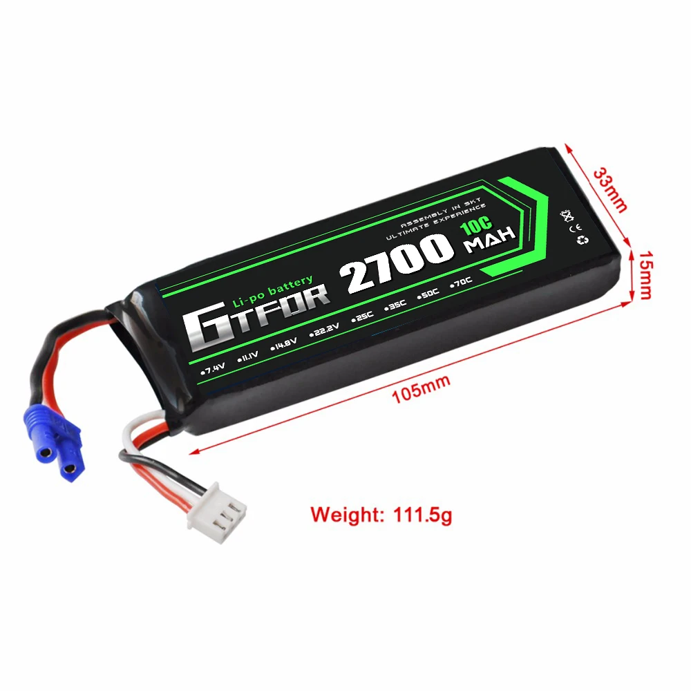 GTFDR хорошее качество Hubsan H501S X4 RC Квадрокоптер запасные части 7,4 V 2700mAh 10C аккумуляторная батарея H501S H501C X4 RC