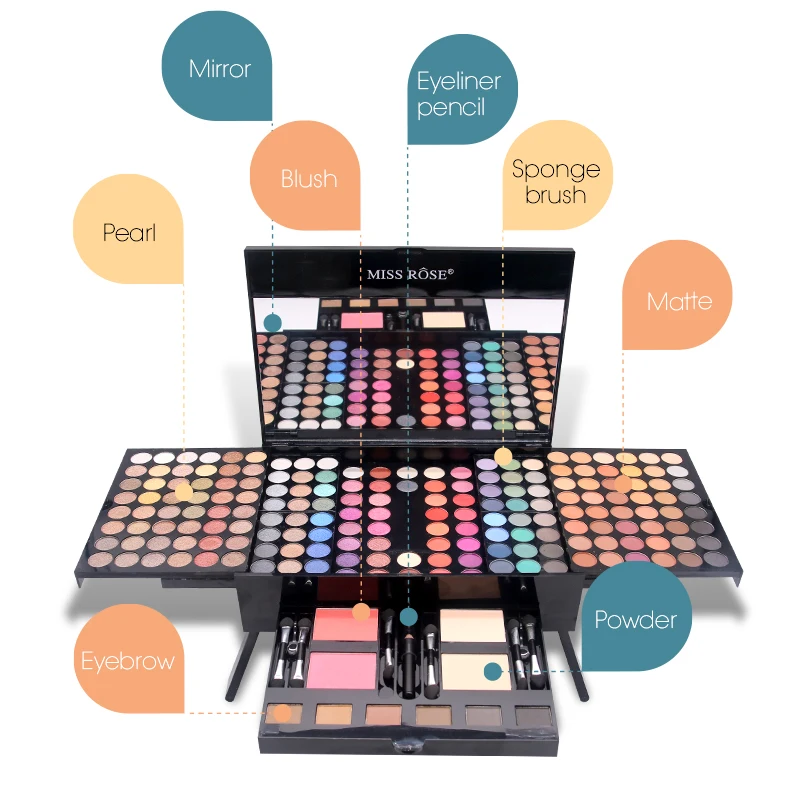 MISS ROSE Brand Shimmer Glitter Matte Eyeshadow Palette Waterproof Eye Shadow Long Lasting Makeup |