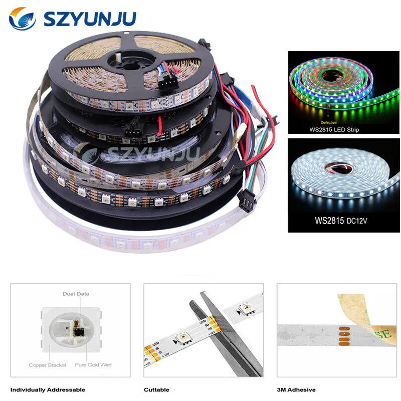 5 м-20 м комплект WS2815 30 светодиодный s/m RGB Мечта полноцветная умная Пиксельная