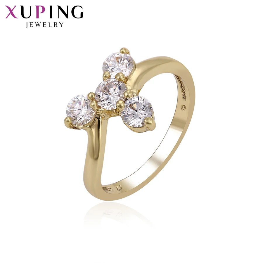 

Xuping Fashion Popular Design Charm Style for Women Light Yellow Gold Color Plated Rings for Valentine's Day 14215