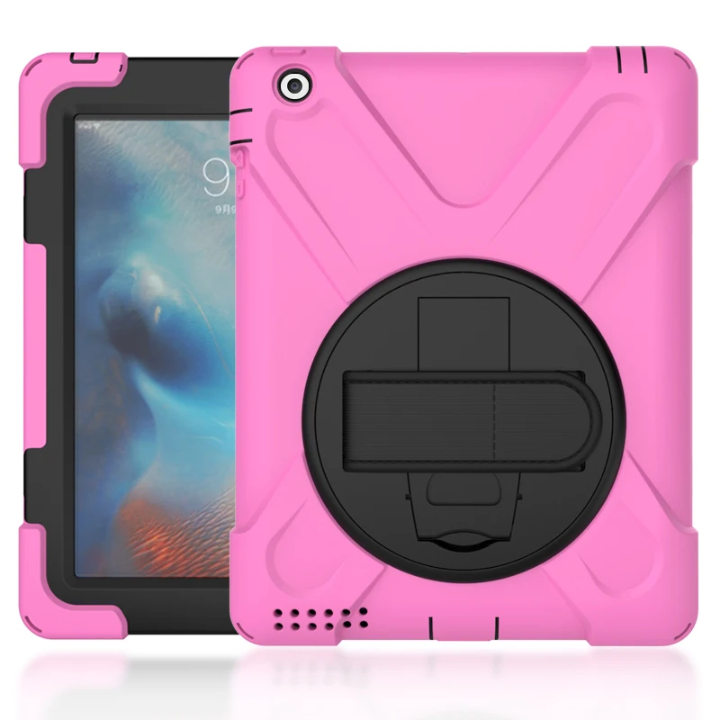 Чехол для Apple ipad 2 3 4, ZAIWJ Safe Kids Armor At Мягкий противоударный силиконовый+ жесткий чехол для ipad 4/3/2
