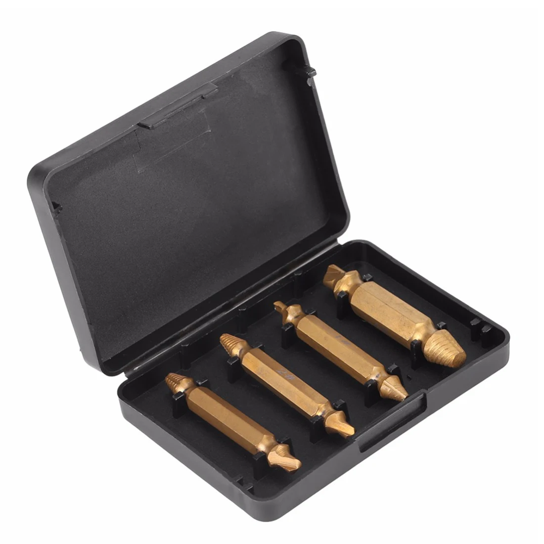 

Easy Out Stud Reverse 4pcs Titanium Broken Bolt Damage Screw Remover Extractor Drill Bits
