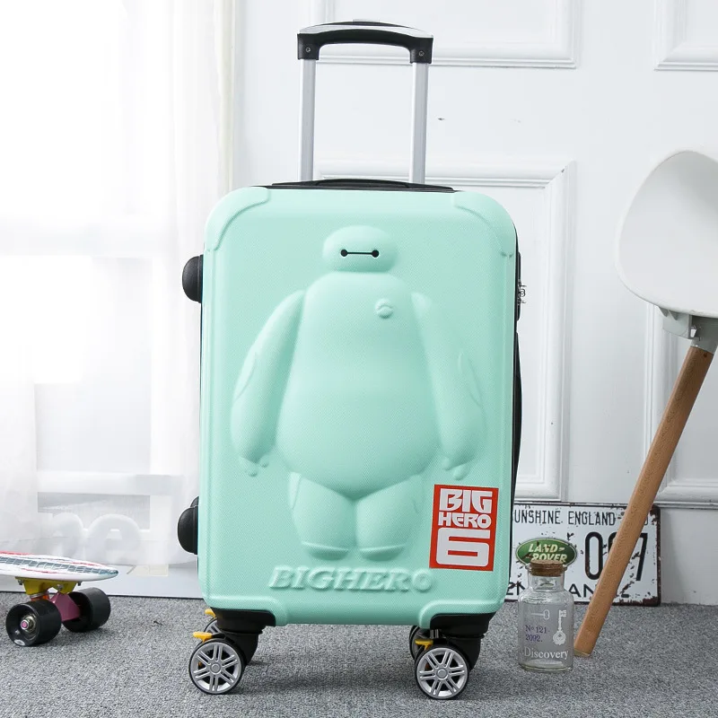 BayMax, детский Багаж, 20/24 дюймов, мультяшный чехол на колесиках, 3D, детский Багаж, дорожный Багаж, чехол на колесиках