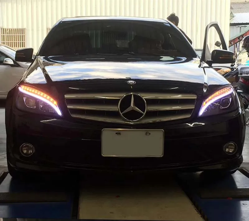 2 шт. автомобильный стиль светодиодный фары для Benz W204 2007-2011 для W204 Головной фонарь светодиодный объектив двойной луч H7 HID Xenon bi xenon объектив