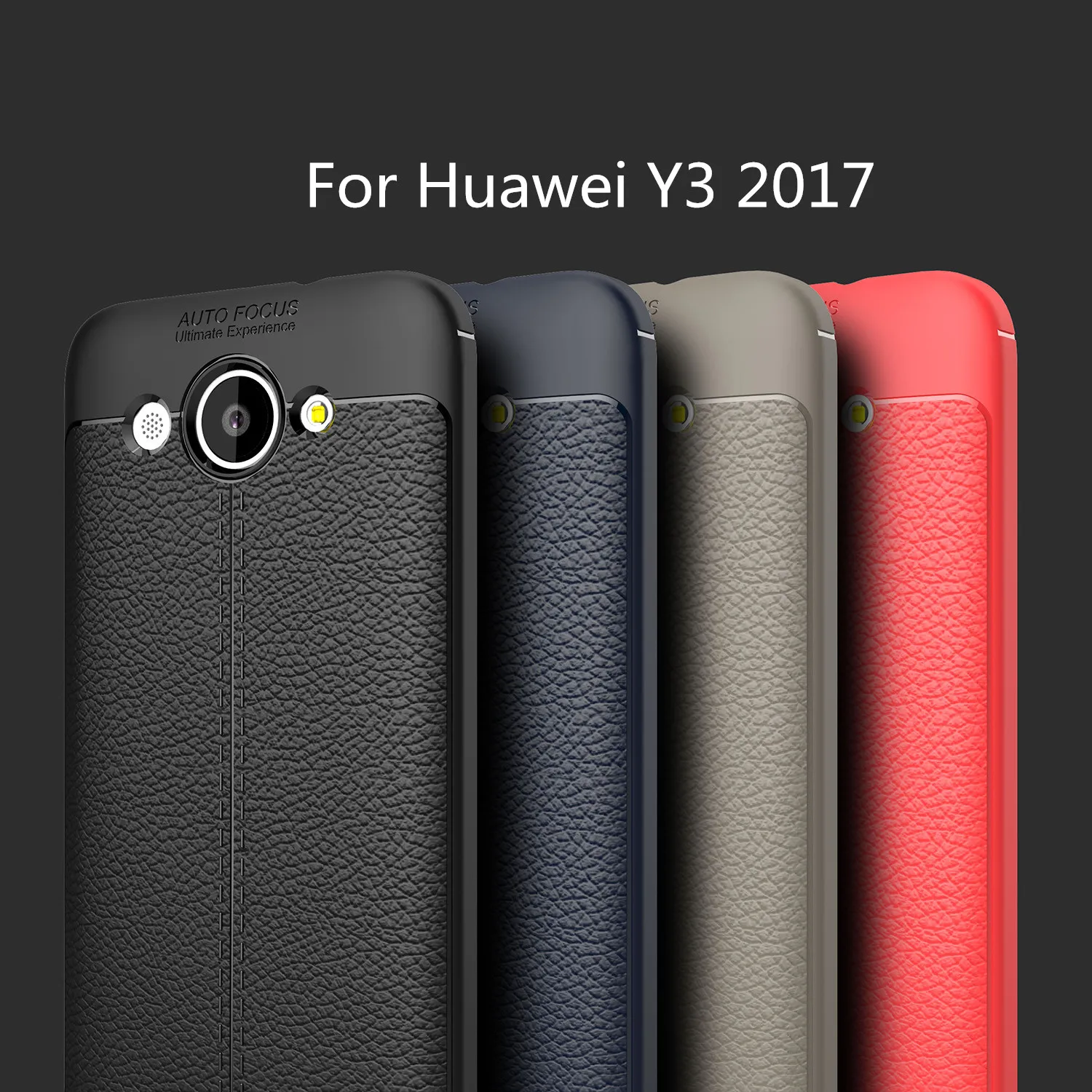 Чехол для Huawei Y3 2017 противоударный кожаный мягкий чехол из ТПУ силиконовый бампер