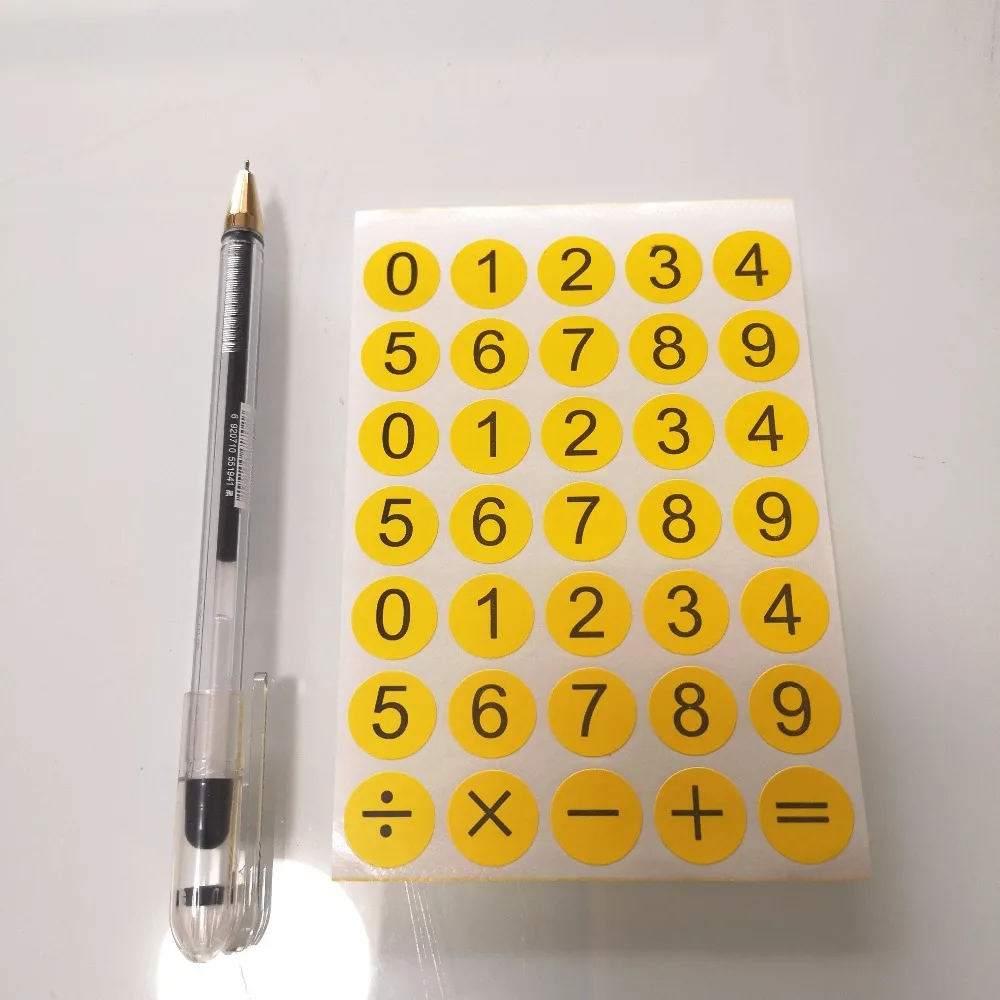 100 sets/lot, Diameter 16mm, 0 to 9 paper sticker for number teaching tool in primary school and kindergarten, Item No.OF27