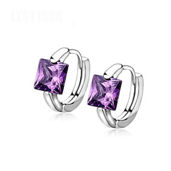 LYST1000 Jewelry Оптовая 925 стерлингов Серебряные серьги для Для женщин фиолетовый