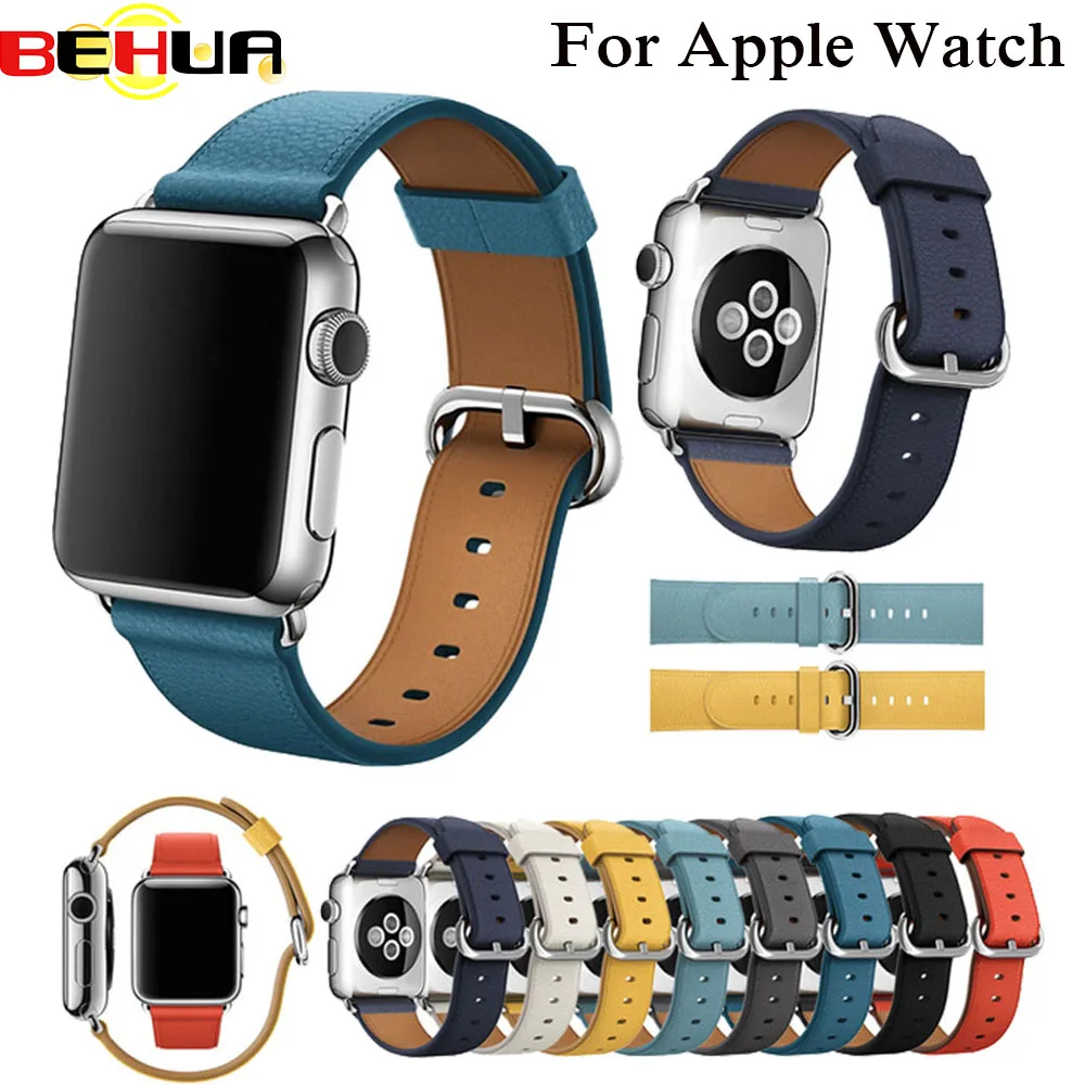 Классическая Пряжка из натуральной кожи для Apple Watch сменный классический ремешок
