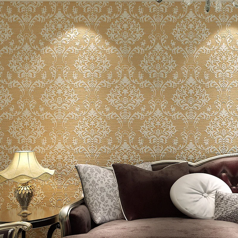 Дамасская ткань в европейском стиле Промытые толстые стереоскопические 3d обои