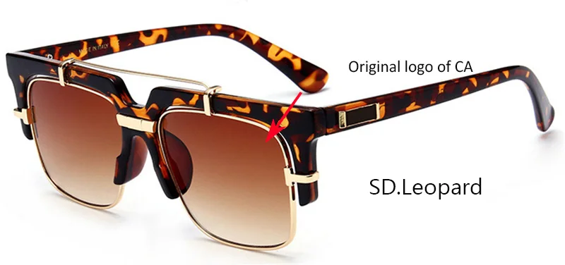 Sunglasses Leopard CAZ3L CA 2207 с оригинальным логотипом из полуоправа солнцезащитные очки на половину линзы Для мужчин солнцезащитные очки оттенки стимпанк оправы для очков Брендовая Дизайнерская обувь UV400 - Цвет линз: Sunglasses Leopard