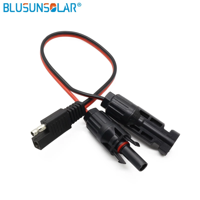 

50 Piece/lot SAE Connector Battery 14AWG 12" DC Power pv solar Solar Panel Trailer Plug Cable WireSolar