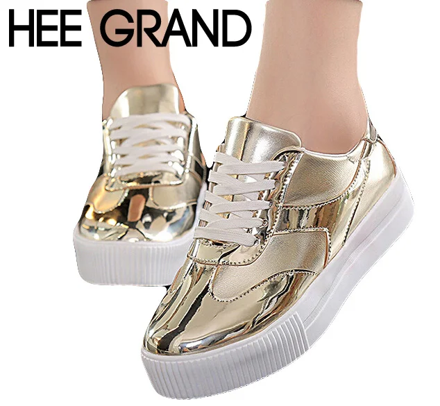 2016 Женщины Повседневная Обувь на шнуровке Искусственная Кожа Платформа Дышащий