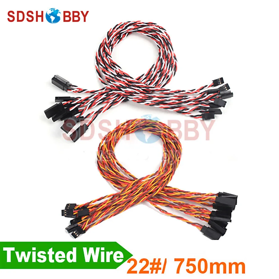 10 шт. * Сверхмощный 22 #/22AWG сервопривод витой провод 750 мм|servo wire|wire servowire wire |