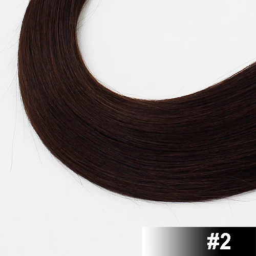 #2 FOREVER HAIR 0,8 г/локон 1" 18" 2" волосы Remy Huma для наращивания с плоским кончиком прямые капсулы кератиновые волосы 40 г/pac - Цвет: #2