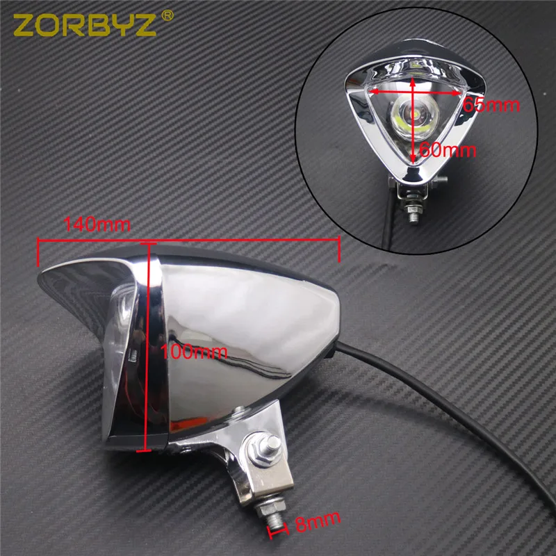 ZORBYZ мотоциклетные хромированные СВЕТОДИОДНЫЕ пластиковые точечные фары