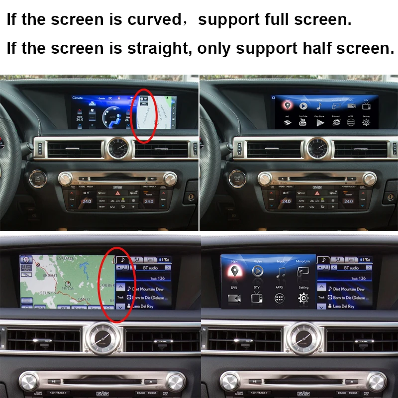 Видеоинтерфейс Lsailt Android Carplay для Lexus GS250 GS с управлением мышью автомобильный GPS
