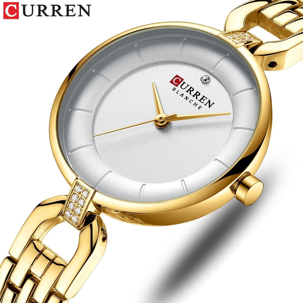 

CURREN New Fashion Luxury Ladies Watch Gold Steel Quartz Women Watches Top Brand Luxury Clock Relogio Feminino Dropshipping 9052
