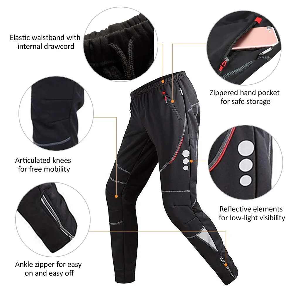 

Men's Sport Breathable Pants Riding Running Sports Pants Trousers Windproof Thermal Fleece Winter Fishing Fitness Trousers