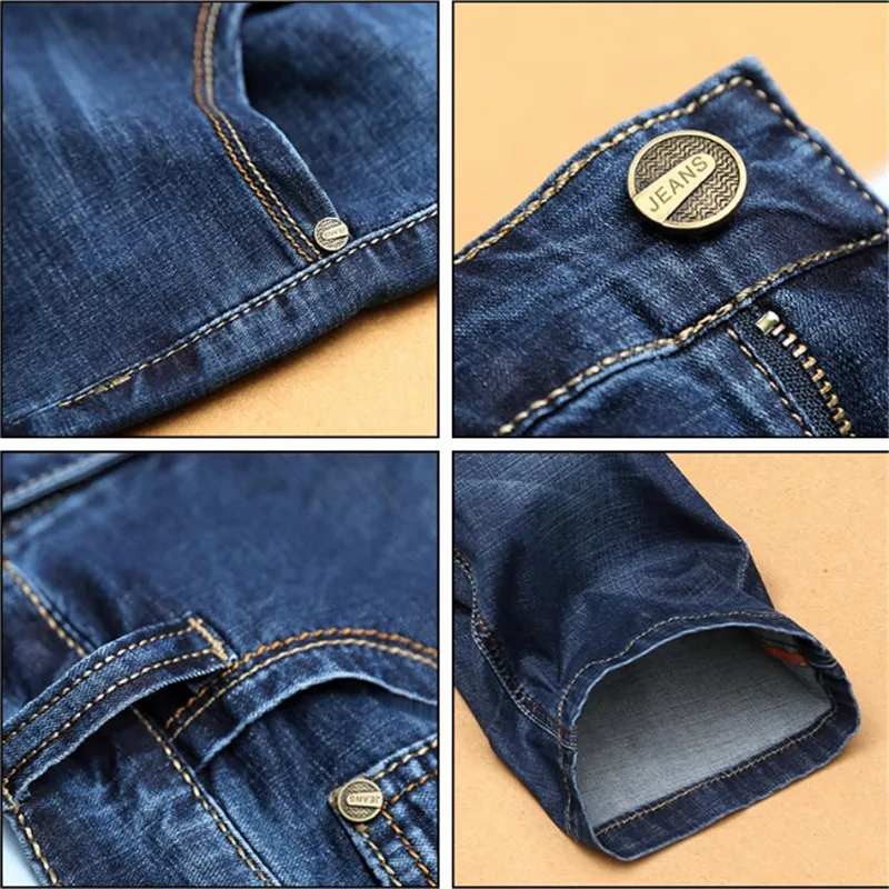 

Summer Male Bermuda Summer New Fashion Plus Size 36 38 40 42 Shorts Men Classic Blue Breathable Denim Jeans Casual Solid Short
