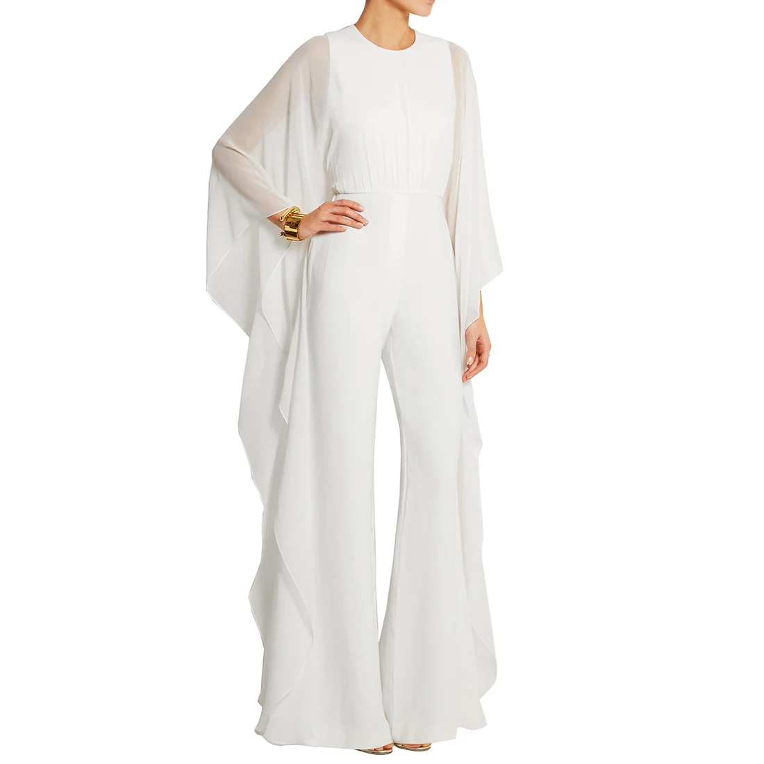 Женский комбинезон пончо с высокой талией и длинным рукавом|jumpsuits rompers women|party