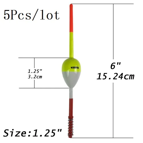 5Pcs 1.25inchX6inch THKFISH 5 шт./лот " Весенние Рыболовные Поплавки-бобберы Crappie Panfish Balsa Деревянный Поплавок овальная палка поплавок - Цвет: 5Pcs 1.25inchX6inch