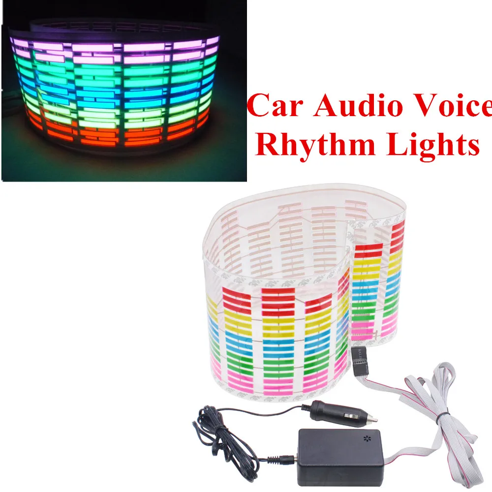 

PolarLander Sound Activated Equalizer light Colourful Flash Music Rhythm LED Light Lamp 6W 12V DC Power Car Accessories PVC